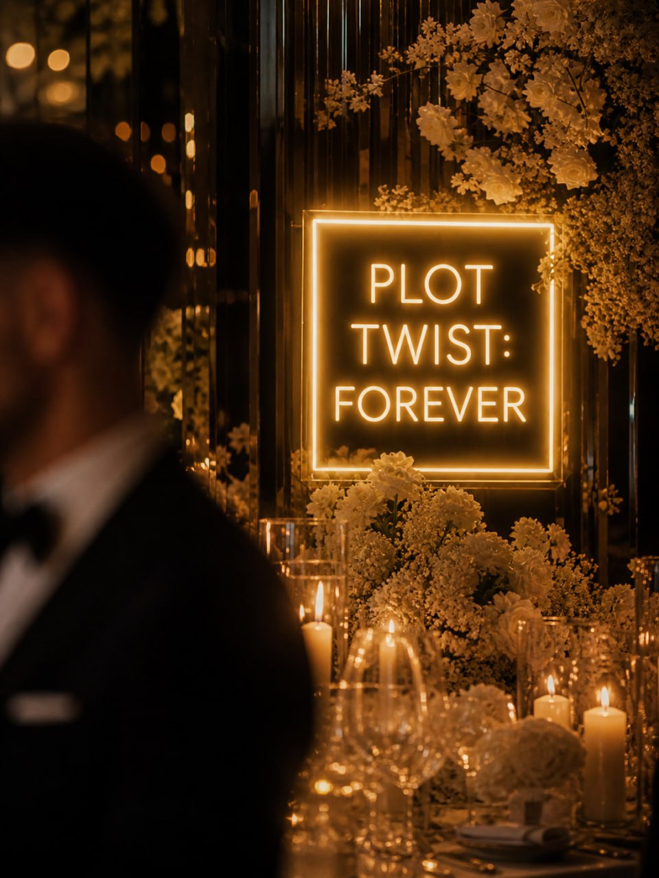 "Plot Twist: Forever." Custom Wedding Neon Sign
