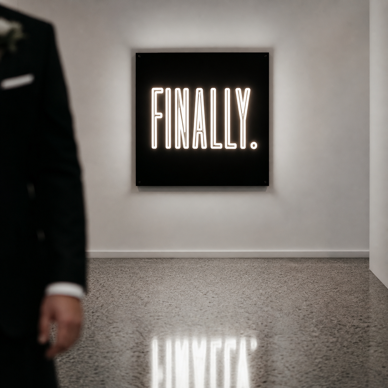 "Finally." Custom Wedding Neon Sign