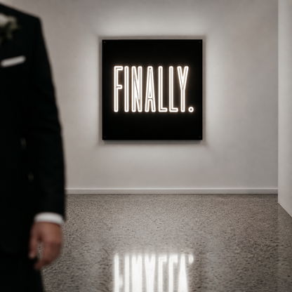 "Finally." Custom Wedding Neon Sign
